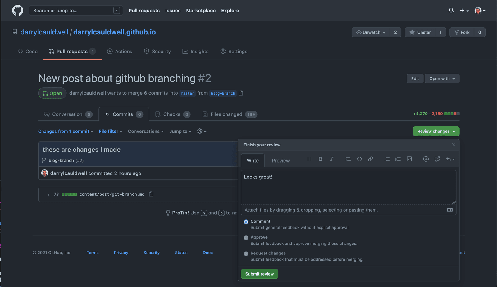 GitHub Pull Request Review